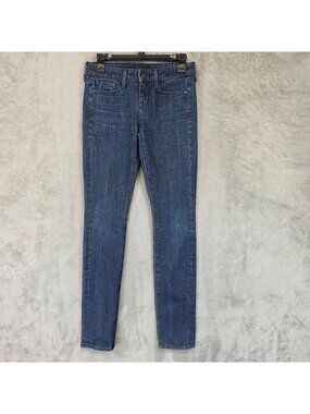 Vince Skinny Jeans Womens 25 Blue Dark Wash Mid Rise Slim Stretch Denim Made USA